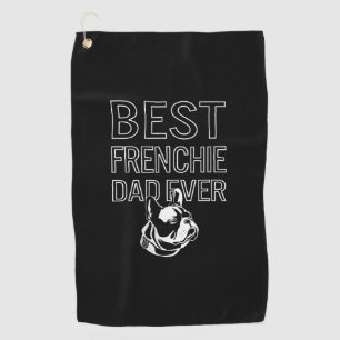 フレンチ最高のーパパエバーダディフランスのブルドッグギフト ゴルフタオル