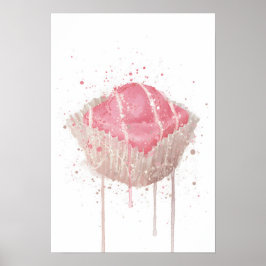 フレンチ ファンシー ストロベリー ケーキ ウォール アート プリント