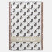 フレンチ（ブラック＆タン トリコロール） スローブランケット (正面縦)