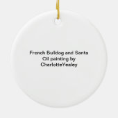 フレンチ・ブルドッグおよびサンタ犬のクリスマスのオーナメント セラミックオーナメント (裏面)