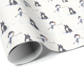 フレンチ・ブルドッグおよび雪だるま犬の芸術の包装紙 ラッピングペーパー (ロールコーナー)