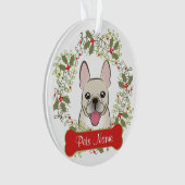 フレンチ・ブルドッグのカスタマイズ可能なオーナメント オーナメント (正面)