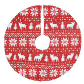 フレンチ・ブルドッグのクリスマスのセーターのスタイルパターン フェイクリネンツリースカート (正面)