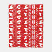 フレンチ・ブルドッグのクリスマスのセーターのスタイルパターン フリースブランケット (正面)