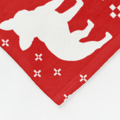 フレンチ・ブルドッグのクリスマスのセーターのスタイルパターン フリースブランケット (角)