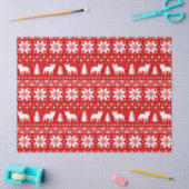 フレンチ・ブルドッグのクリスマスのセーターのスタイルパターン 薄葉紙 (クラフト)