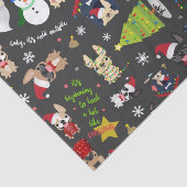 フレンチ・ブルドッグのクリスマスの休日のティッシュペーパー 薄葉紙 (詳細)