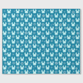 フレンチ・ブルドッグのクリスマスの包装紙のティール(緑がかった色) ラッピングペーパー (フラット)