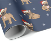 フレンチ・ブルドッグのクリスマスの包装紙 ラッピングペーパー (ロールコーナー)