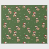 フレンチ・ブルドッグのクリスマスの包装紙 ラッピングペーパー (フラット)