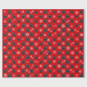 フレンチ・ブルドッグのクリスマスの包装紙 ラッピングペーパー (フラット)