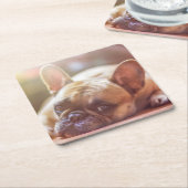 フレンチ・ブルドッグのコースター スクエアペーパーコースター (アングル)
