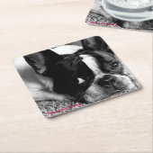 フレンチ・ブルドッグのコースター スクエアペーパーコースター (アングル)