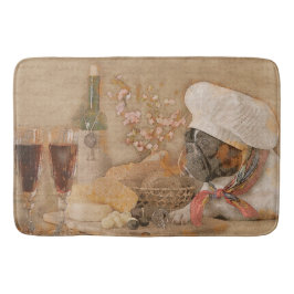 フレンチ・ブルドッグのシェフの台所または バスマット