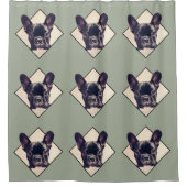 フレンチ・ブルドッグのシャワー・カーテン シャワーカーテン (正面)