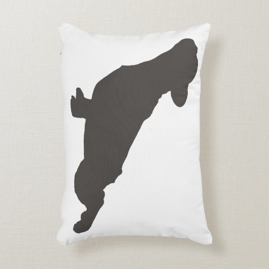 フレンチ・ブルドッグのシルエットのヨガの姿勢 アクセントクッション (正面(垂直))