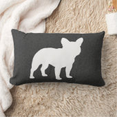 フレンチ・ブルドッグのシルエットのFrenchie犬 ランバークッション (ブランケット)