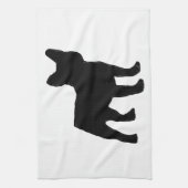 フレンチ・ブルドッグのシルエット キッチンタオル (縦)