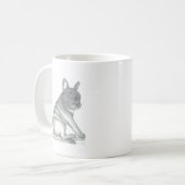 フレンチ・ブルドッグのスケッチのマグ コーヒーマグカップ (正面左)