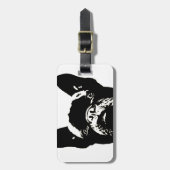 フレンチ・ブルドッグのステンシル ラゲッジタグ (正面縦)