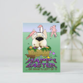 フレンチ・ブルドッグのハッピーイースターの郵便はがき シーズンポストカード (スタンド正面)