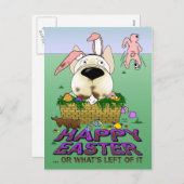フレンチ・ブルドッグのハッピーイースターの郵便はがき シーズンポストカード (正面/裏面)