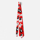 フレンチ・ブルドッグのフランス人のクリスマスの赤 ネクタイ (裏面)