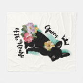 フレンチ・ブルドッグのフリースブランケット|媒体 フリースブランケット (正面(横))