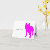 フレンチ・ブルドッグのメッセージカード カード (黄色い花)