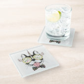 フレンチ・ブルドッグのユニコーン ガラスコースター (アングル)