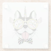 フレンチ・ブルドッグのユニコーン ガラスコースター (裏面)