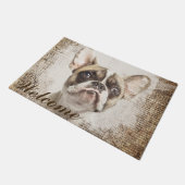 フレンチ・ブルドッグのヴィンテージのポートレート ドアマット (アングル)