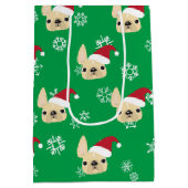 フレンチ・ブルドッグの休日のギフトバッグ ミディアムペーパーバッグ (裏面)