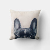 フレンチ・ブルドッグの元の絵画のプリント クッション (裏面)