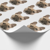 フレンチ・ブルドッグの写真のかわいい顔の写真 ラッピングペーパー (角)