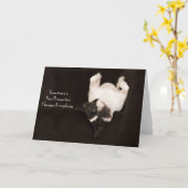 フレンチ・ブルドッグの勇気付けられるカード カード (黄色い花)