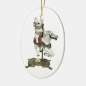 フレンチ・ブルドッグの回転木馬 セラミックオーナメント (左)