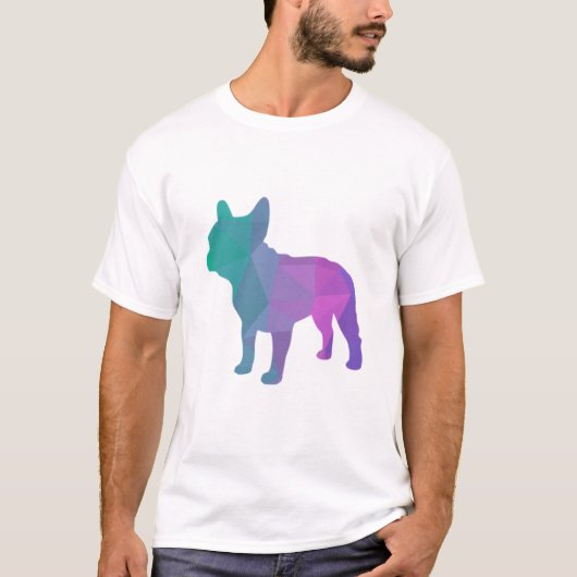 フレンチ・ブルドッグの多幾何学的なグラフィック Tシャツ (正面)