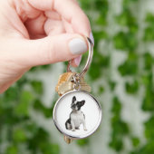 フレンチ・ブルドッグの小犬のお母さんの採用の救助の恋人 キーホルダー (手)