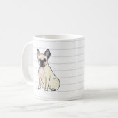 フレンチ・ブルドッグの水彩画のマグ コーヒーマグカップ (正面左)
