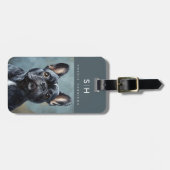 フレンチ・ブルドッグの犬の荷物タグ ラゲッジタグ (正面横)