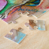 フレンチ・ブルドッグの絵画 ジグソーパズル (側面)