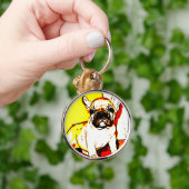 フレンチ・ブルドッグの芸術 キーホルダー (手)