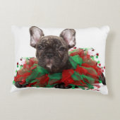 フレンチ・ブルドッグの身に着けているクリスマスつば アクセントクッション (裏面)
