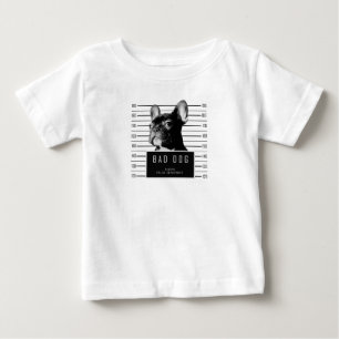 フレンチ・ブルドッグの顔写真のワイシャツ ベビーTシャツ
