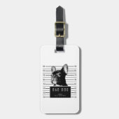 フレンチ・ブルドッグの顔写真のワイシャツ ラゲッジタグ (正面縦)