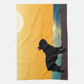 フレンチ・ブルドッグのSurfsideの日没 キッチンタオル (縦)