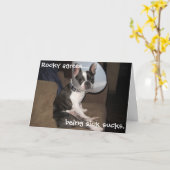 フレンチ・ブルドッグはすぐによく得ます カード (黄色い花)