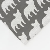 フレンチ・ブルドッグはパターンのシルエットを描きます フリースブランケット (角)