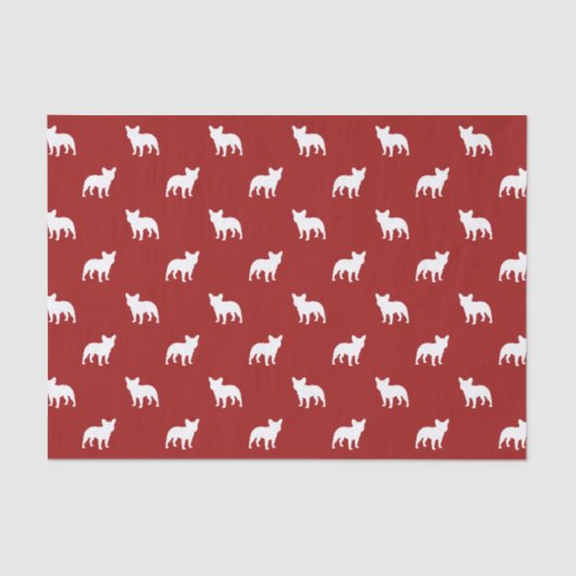 フレンチ・ブルドッグはパターンのシルエットを描きます 薄葉紙 (正面)